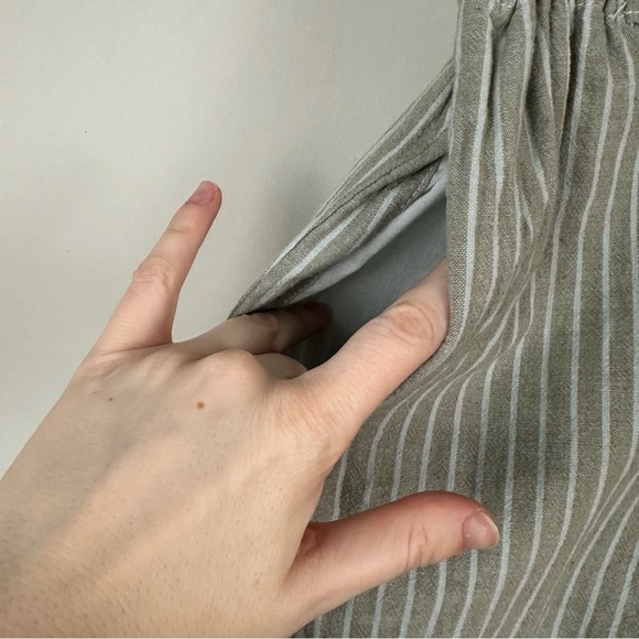 Beach Lunch Lounge | Striped Tie Waist Linen Blend Pants Size XS - Picture 4 of 8